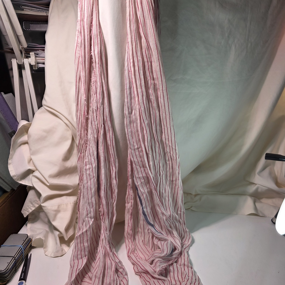 Rag & Bone Pink and White Striped Scarf